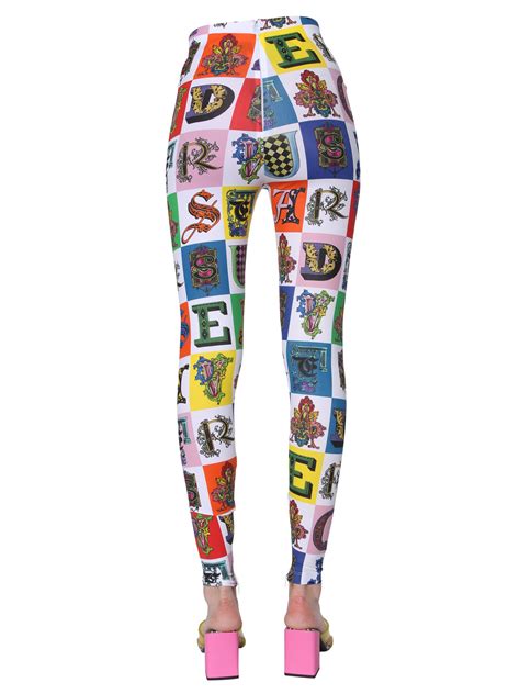 versace alphabet print leggings|Versace designer leggings.